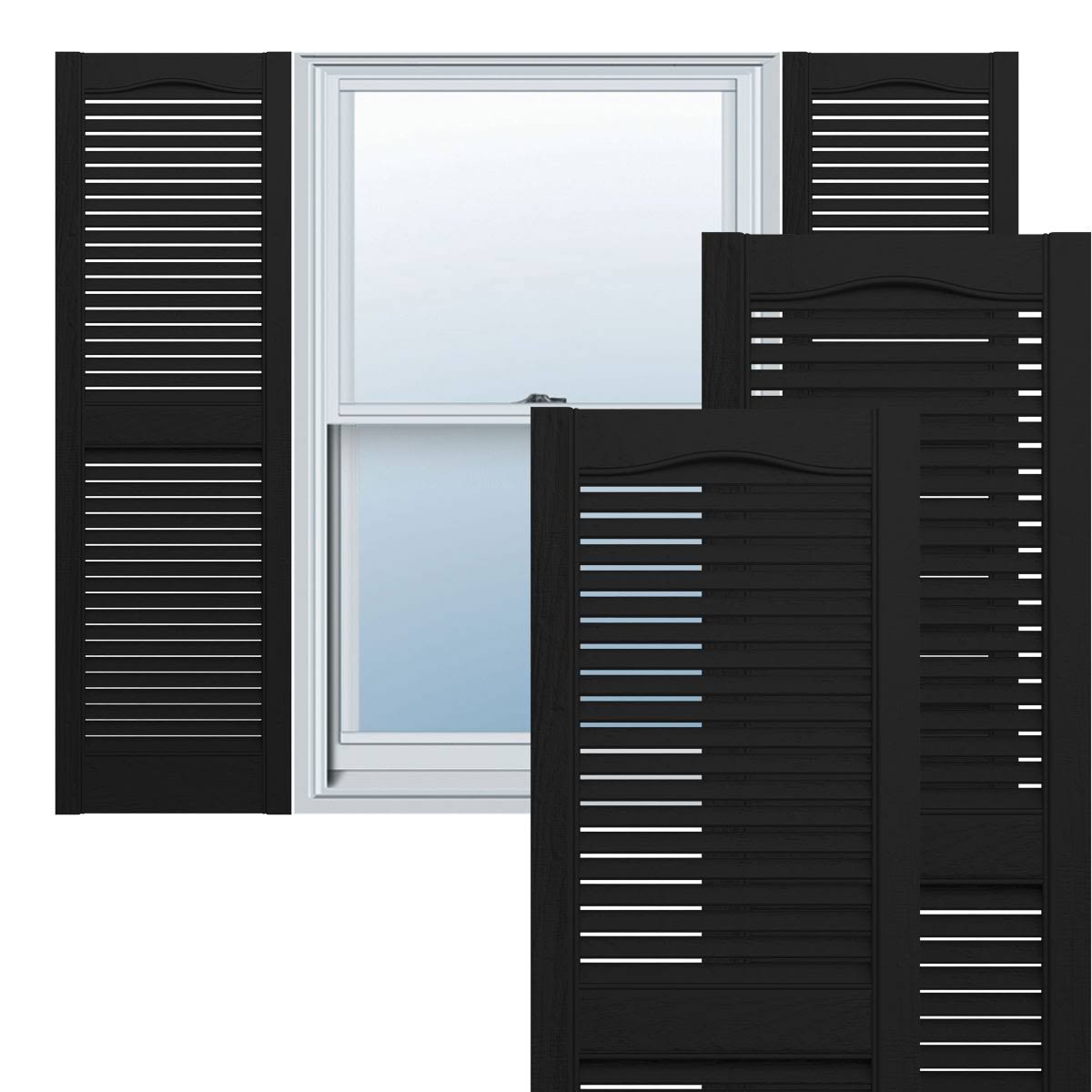 14 1/2x22W x 80x22H Vinyl Open Louver Shutters G8595