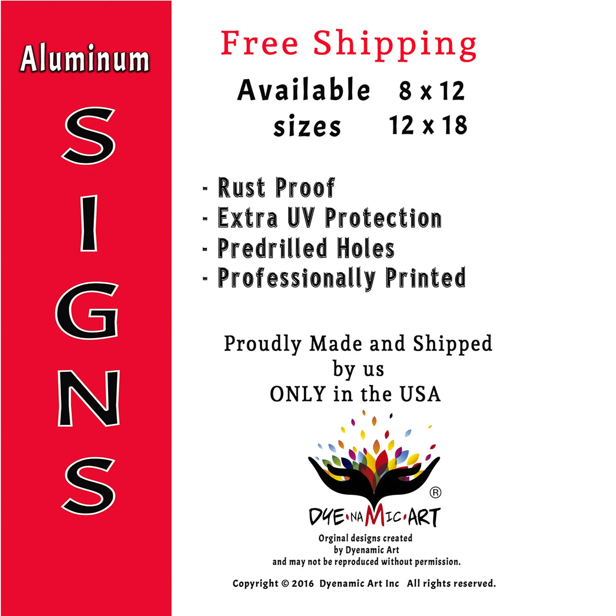 Yellow Aluminum Metal Sign D68704