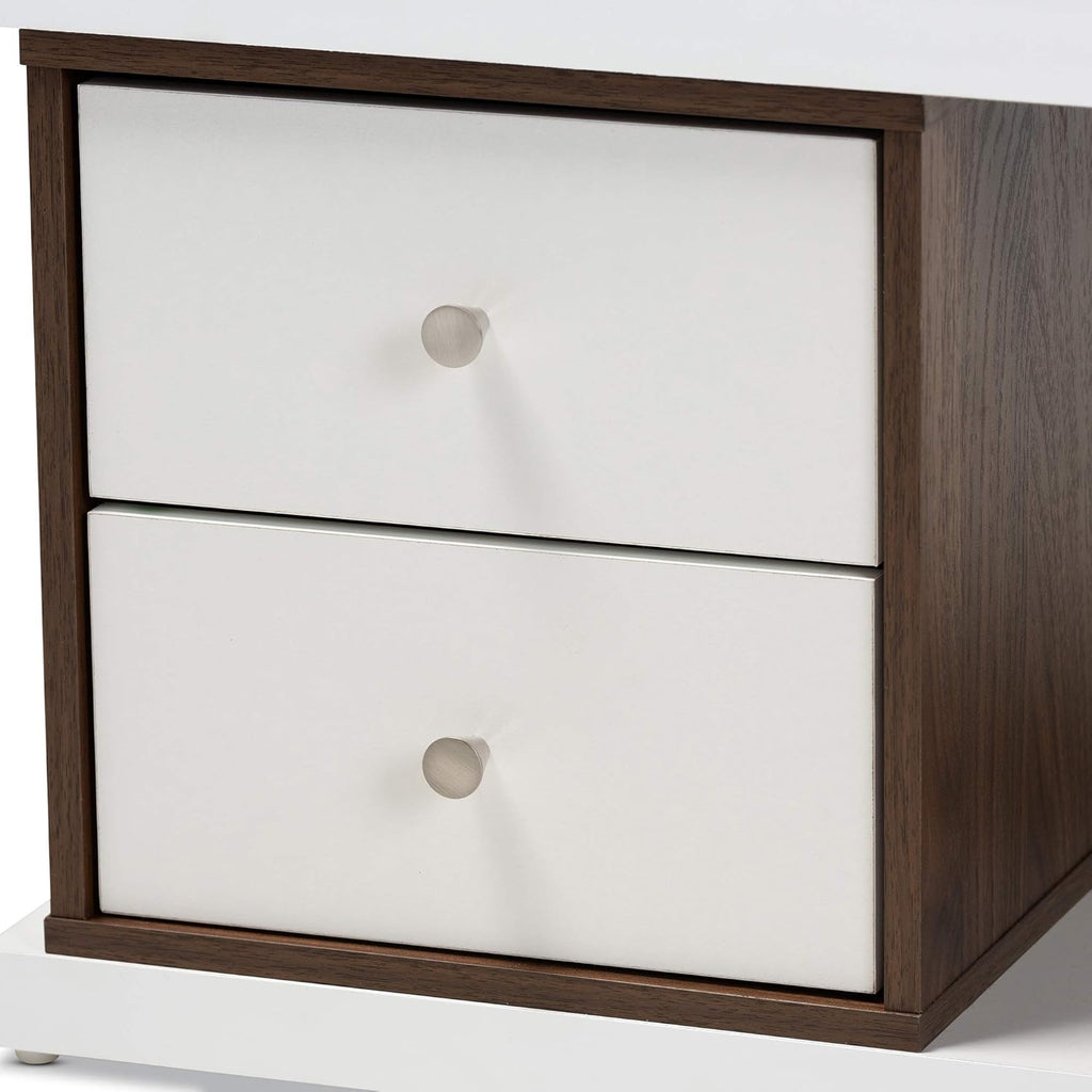 White/Walnut Bookcases M3119