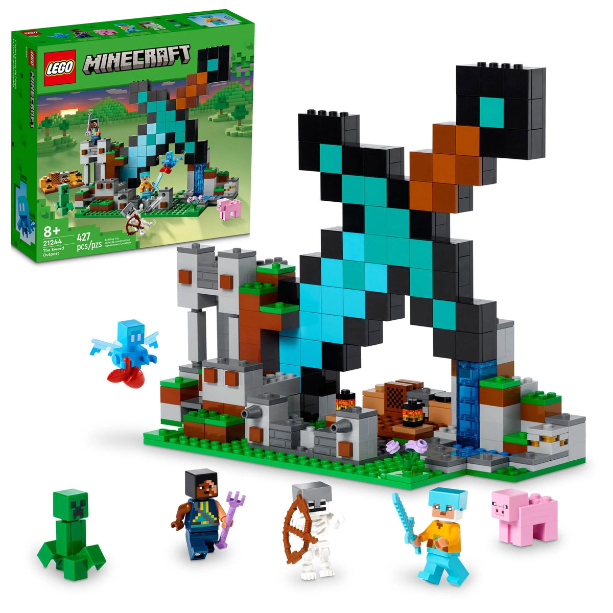 Minecraft Building Toys with Creeper Warrior Pig and Skeleton Figures Y18878