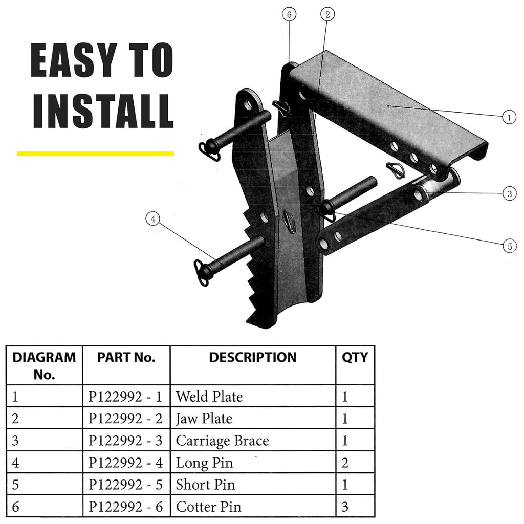 24 Backhoe Thumb, 1/2 Steel Thickness, Black Steel Weld On Thumb Attachments with 12mm Bolt-On Design P59645