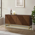 Walnut Kitchen Buffet Sideboard with Metal Legs V882