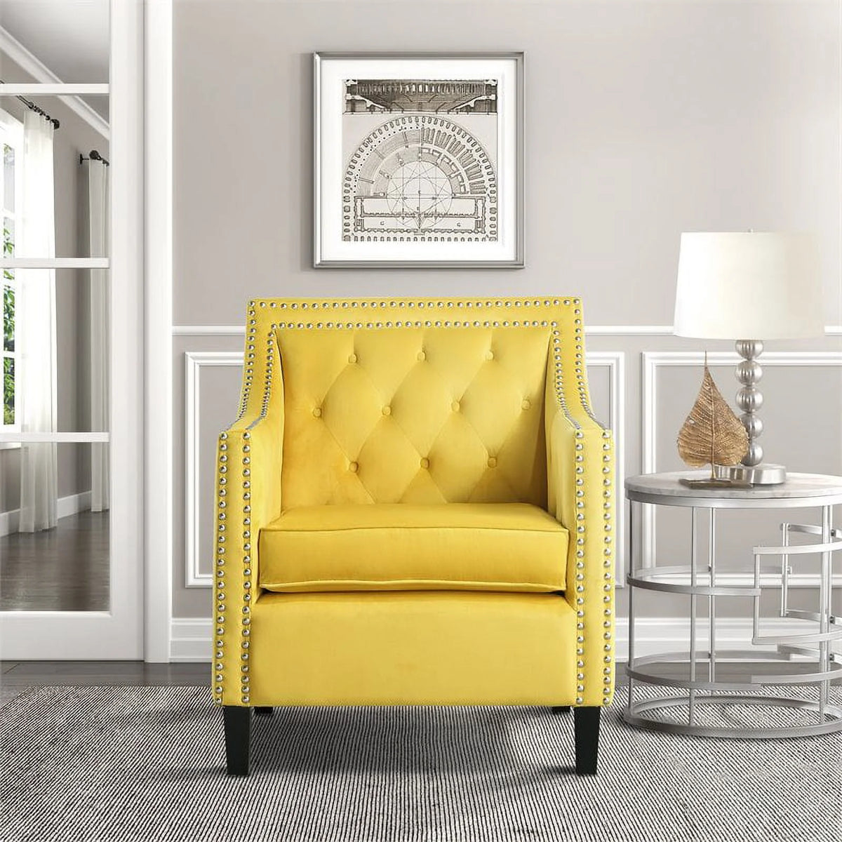 Yellow Velvet Accent Chair R533939