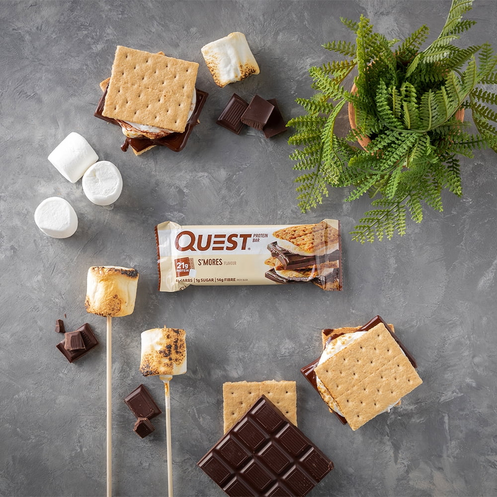 (3 pack) Quest Protein Bar, Smores, 20g Protein, Gluten Free, 4 Ct C5700