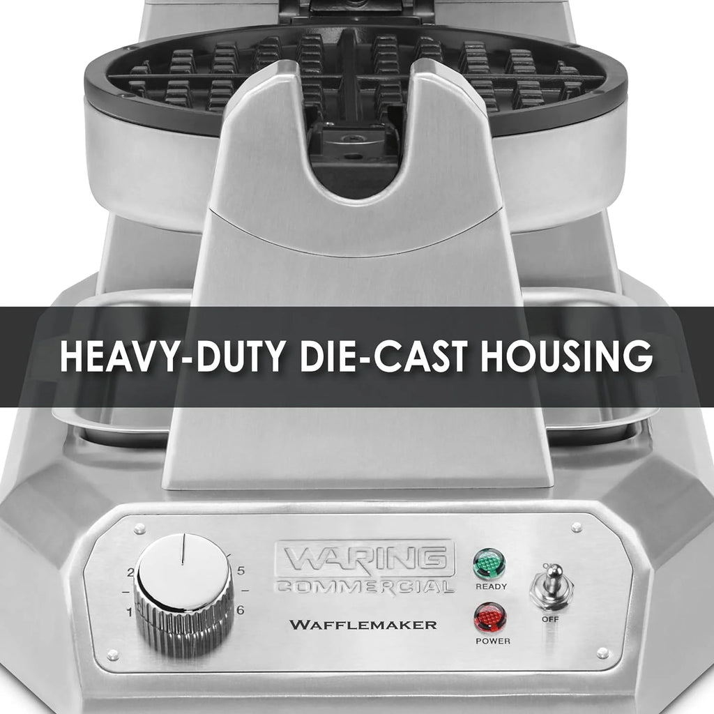 Single Rotating Die Cast Waffle Maker with Non-Stick Plates D550151