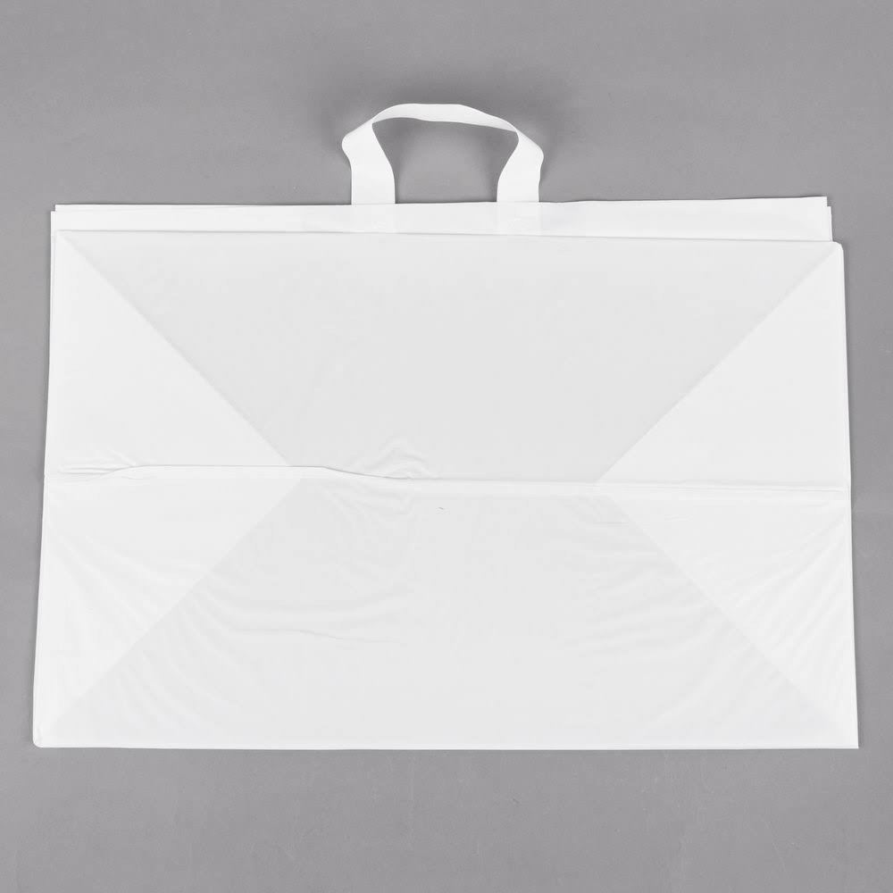 White Take Out Bag with Loop Handle Pack of 100 Q59387