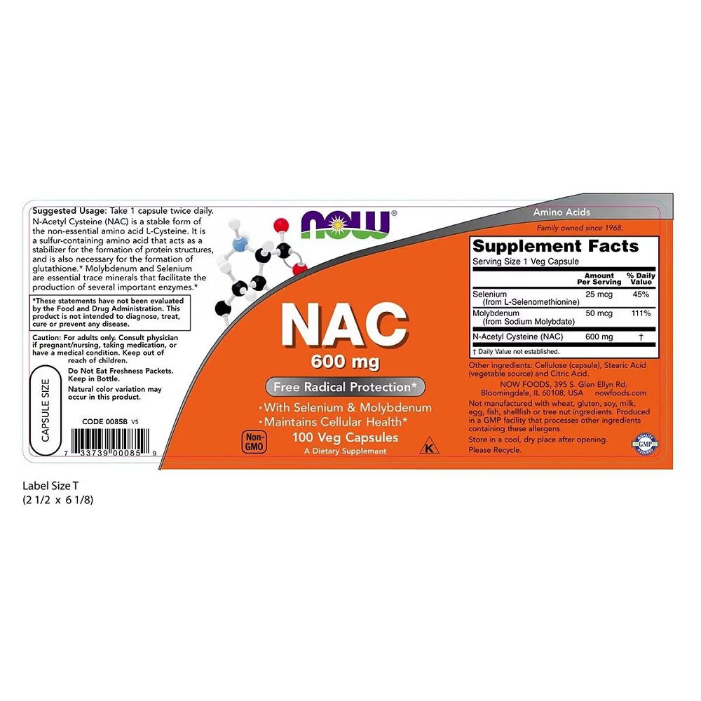 NAC 600 mg 100 Veg Capsules Z699