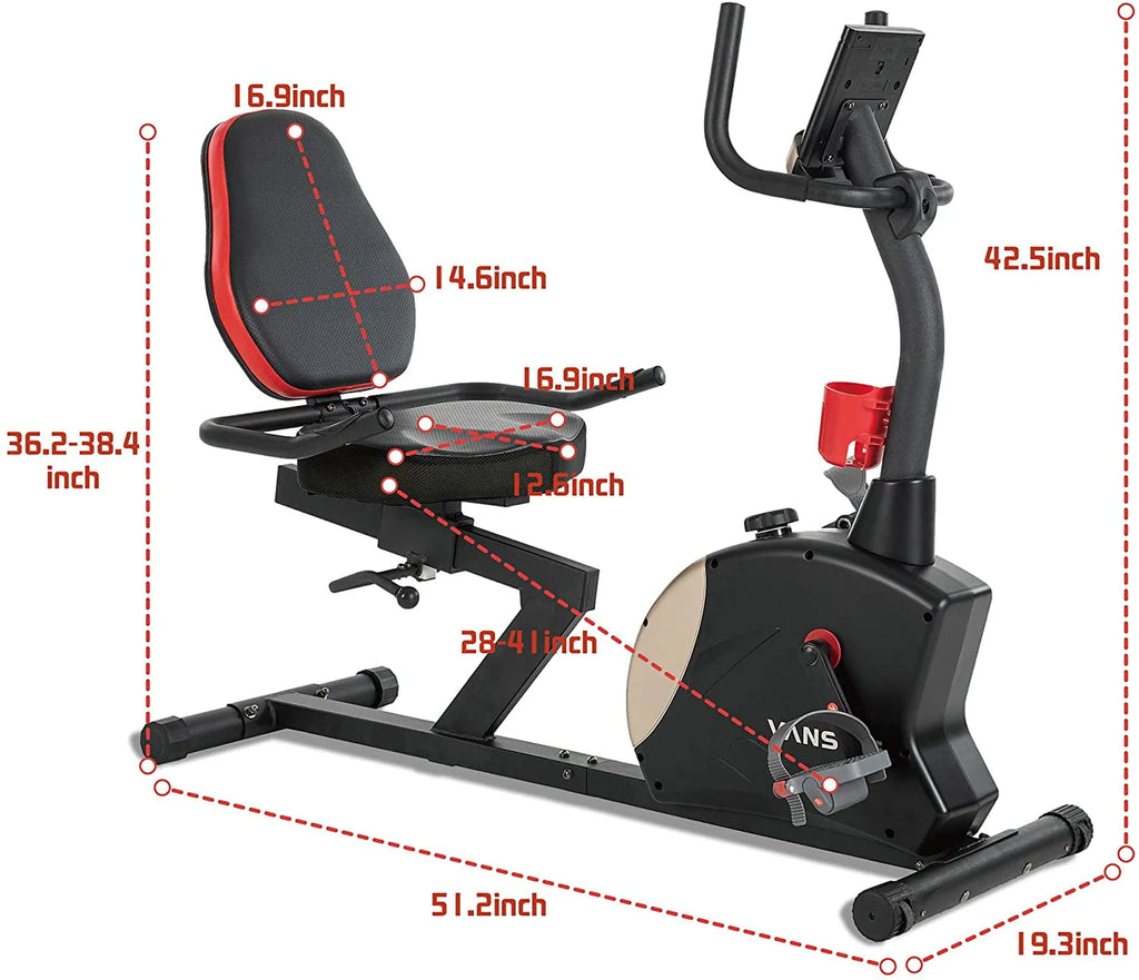 Recumbent Exercise Bike 400 lbs. Weight Capacity Magnetic Resistance D922693