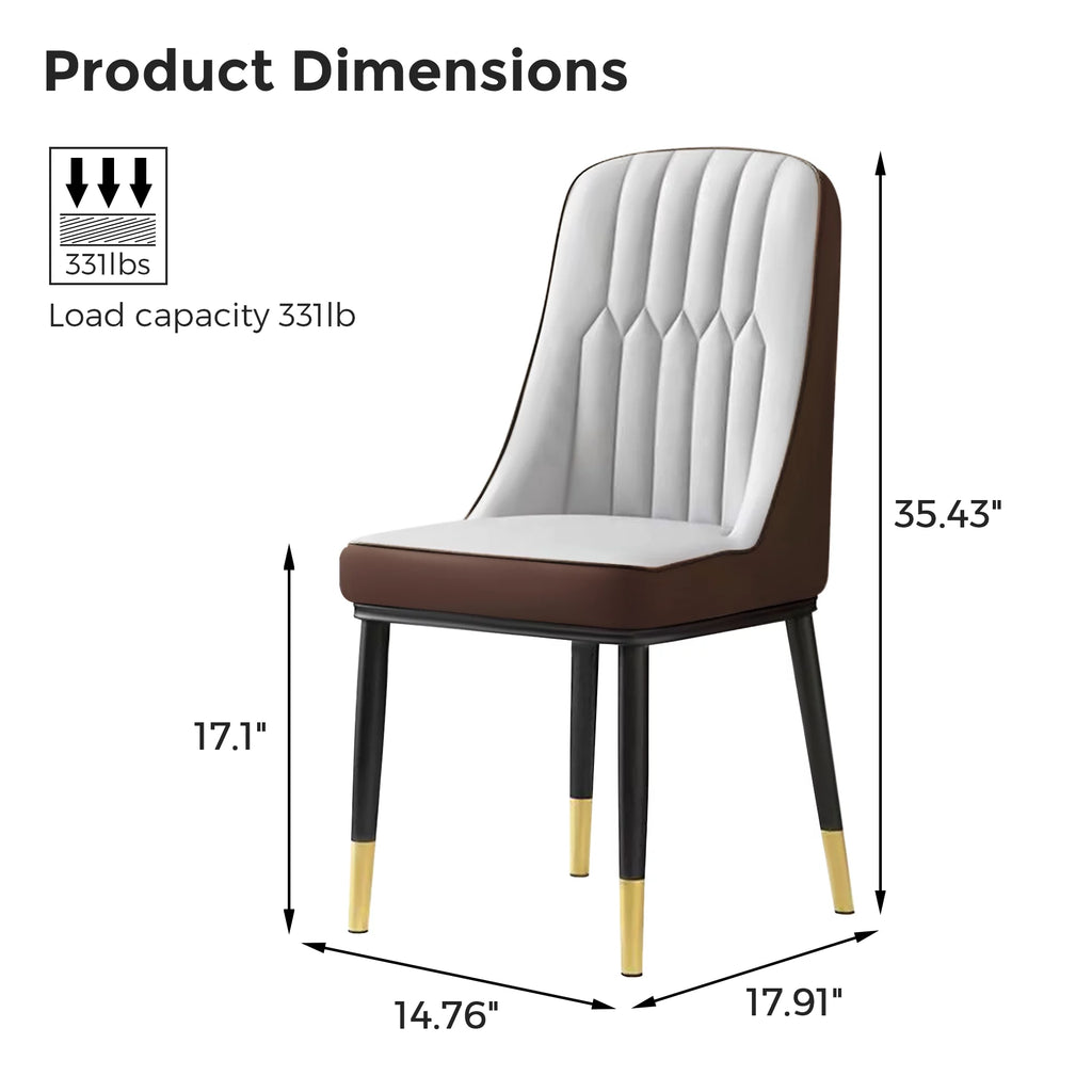 Faux Leather Dining Chairs Set of 2 Gray D25387