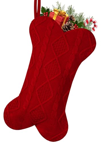 18 Inch Knitted Dog Christmas Stocking H31393