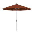 9 ft. Hammertone Grey Aluminum Market Patio Umbrella with Collar Tilt Crank Lift U242306