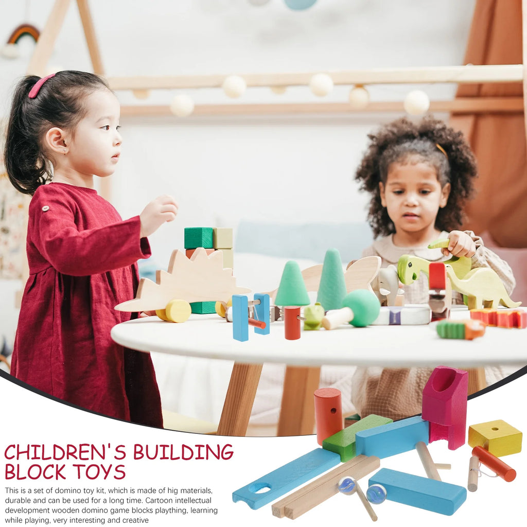 Wooden Dominoes Blocks Building Toy Educational Toys V93969