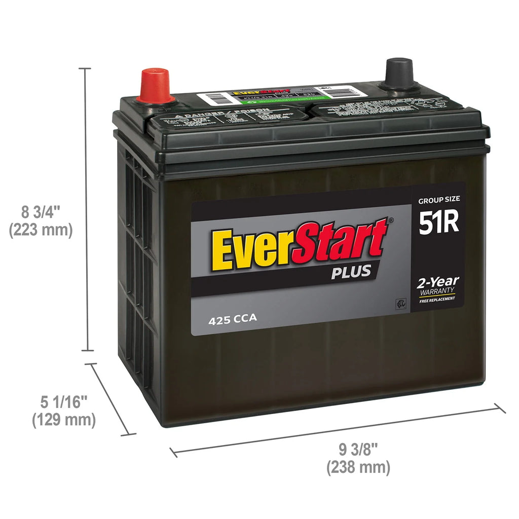 Lead Acid Automotive Battery Group Size 51R 12 Volt 425 CCA V2197