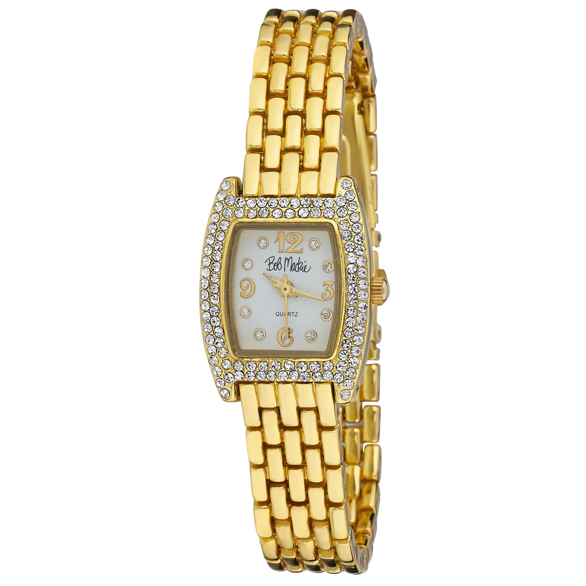 Gold Rhinestone Panther Link Watch J539675