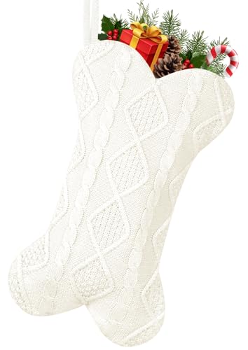 18 Inch Knitted Dog Christmas Stocking H31393