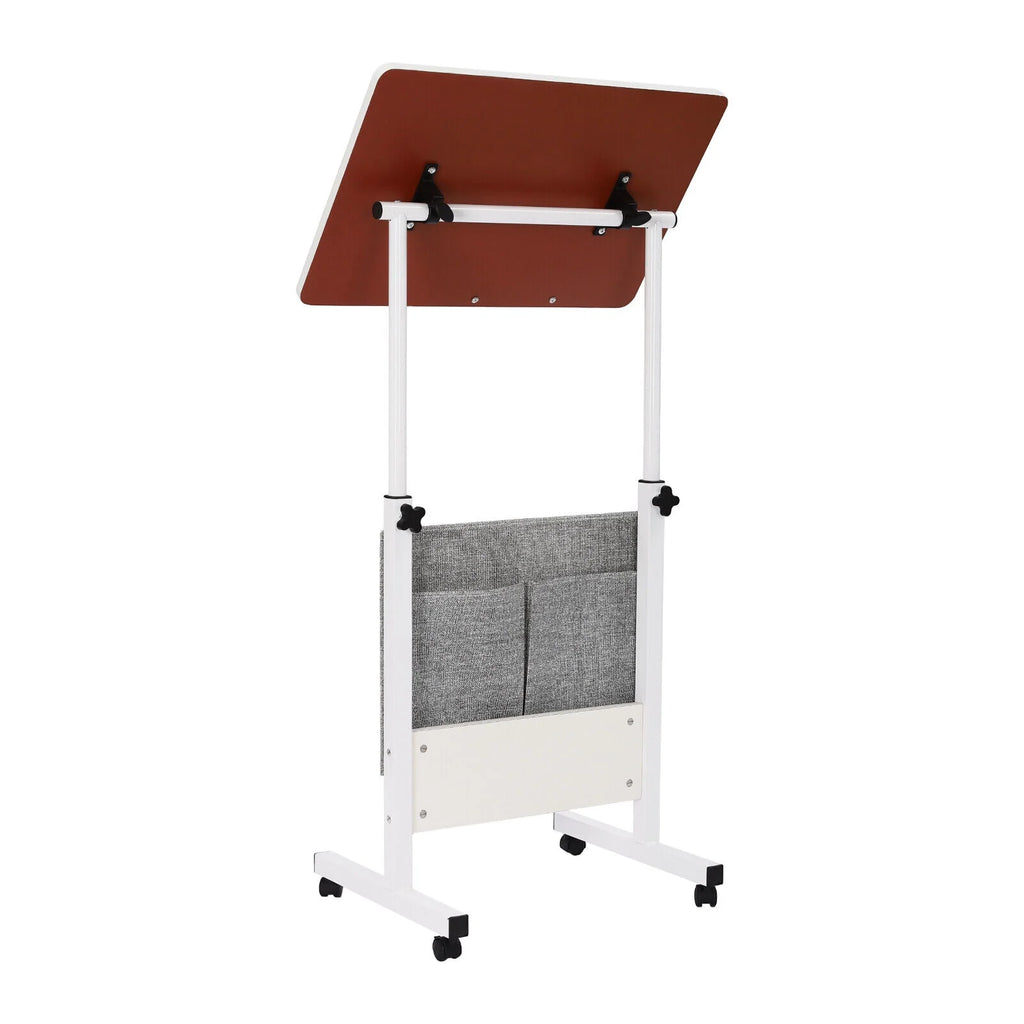 Adjustable Rolling Laptop Desk with Storage Q254