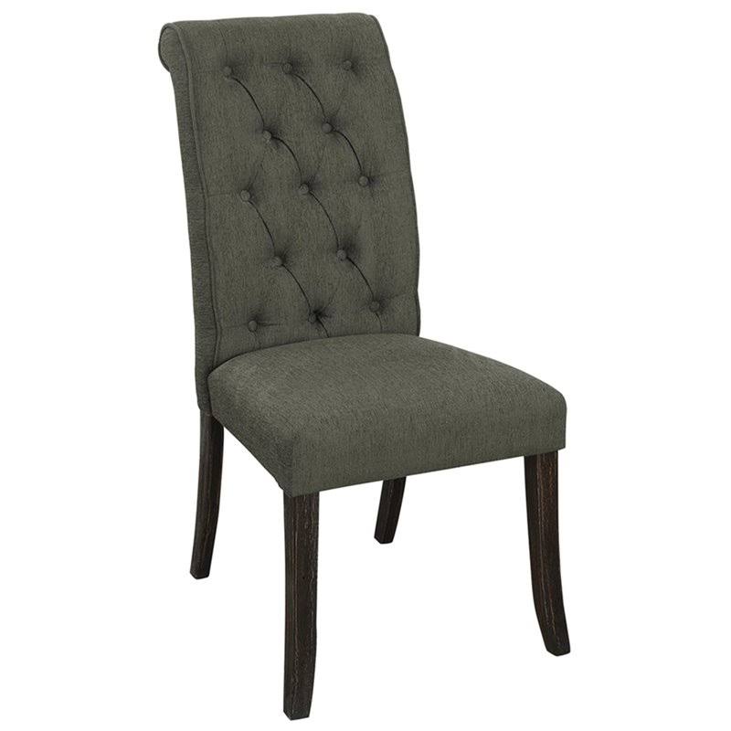 Gray Fabric Side Chair Set of 2 N614