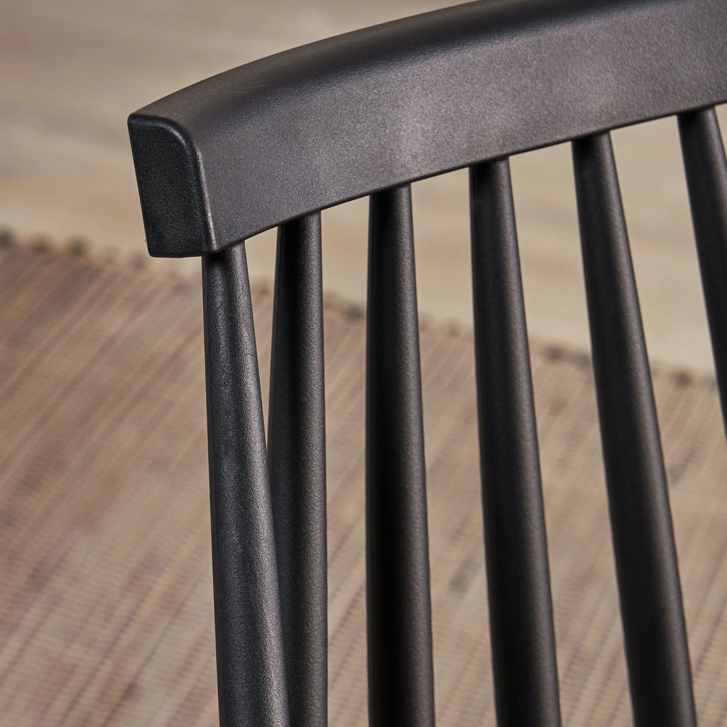 Black Spindle-Back Plastic Dining Chair Set of 2 P941