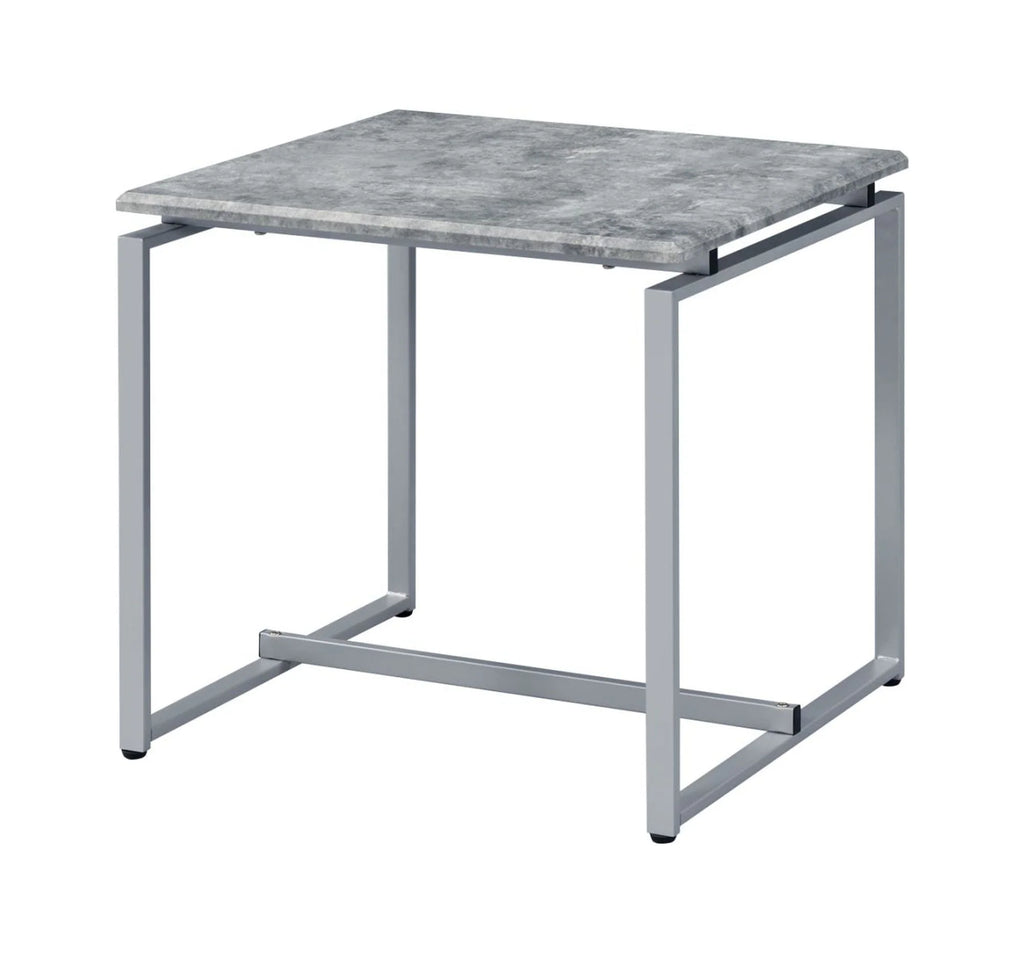 3-Piece Rectangular Wooden Coffee and End Table Set in Gray E3559