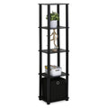 5-Tier Display Decorative Shelf with One Bin Black Y495879