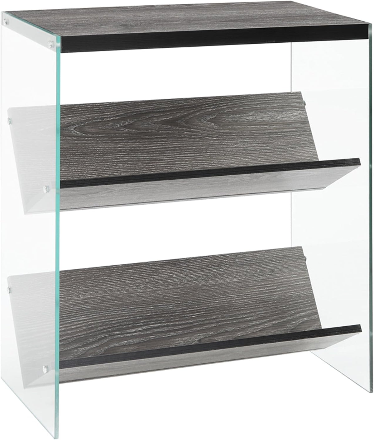 White Glass Bookcase Z6672