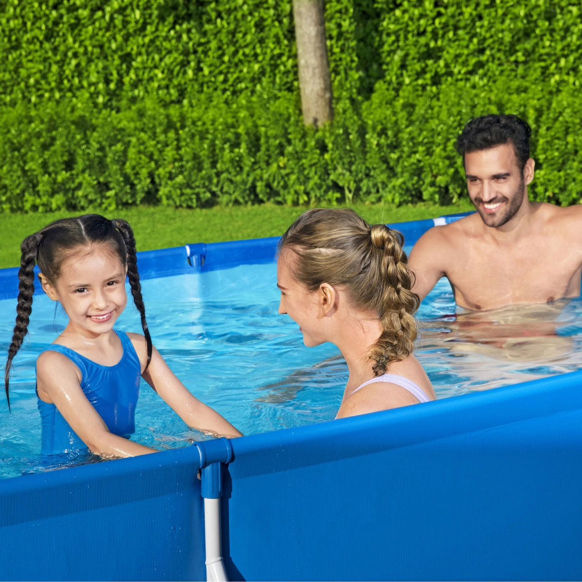 Steel Pro 9.8'x6.6'x26 Rectangular Above Ground Swimming Pool Set O1561
