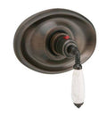 Satin Brass Thermostatic Shower Trim with White Marble Lever Handle M930105