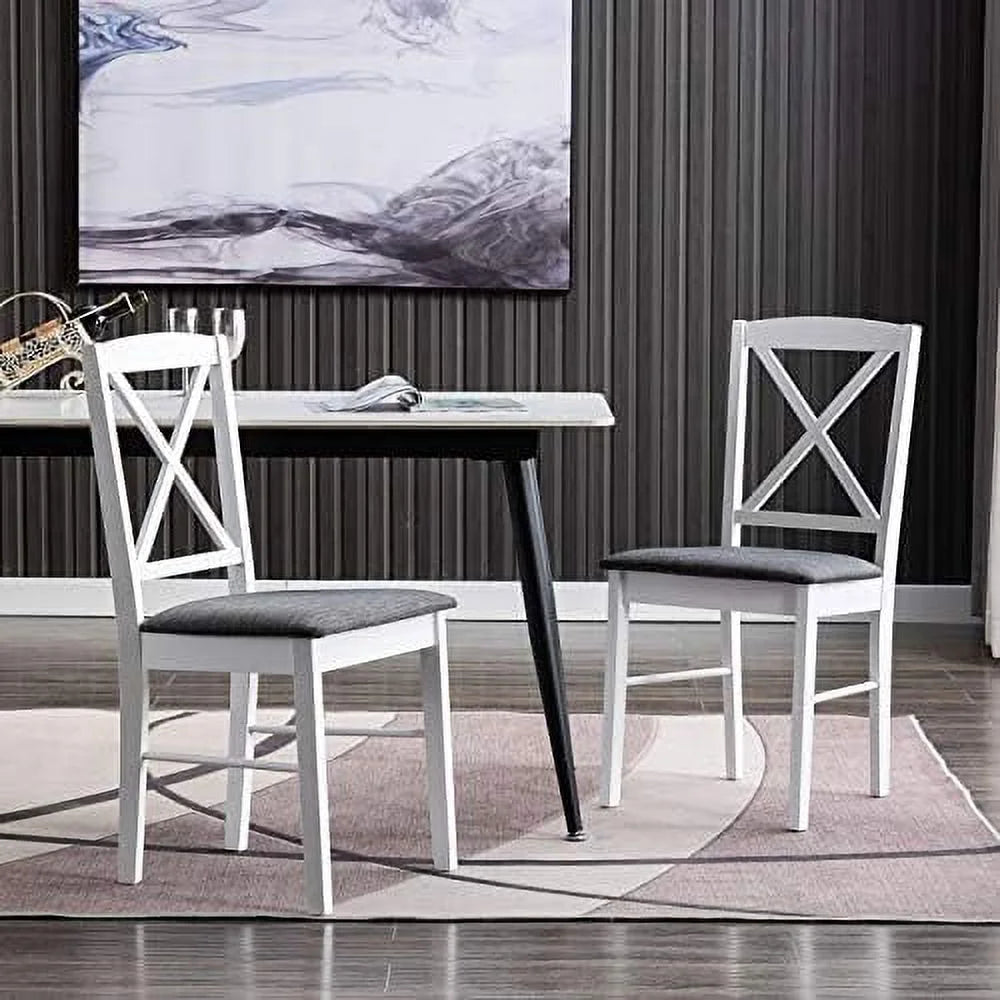 Set of 2 Wood Dining Chairs with Cross Back Q2206