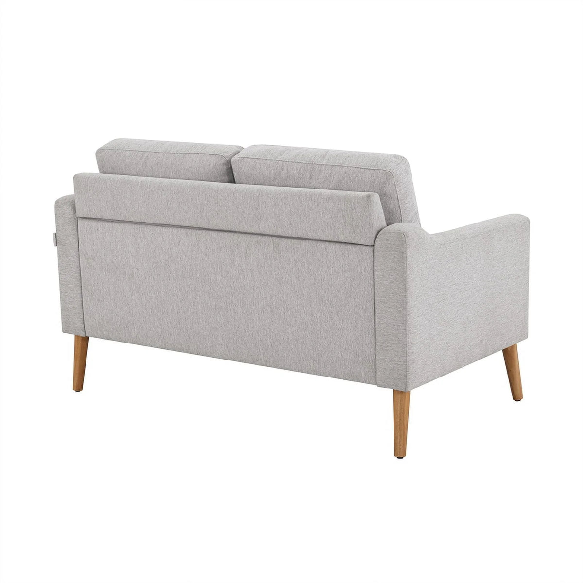 Light Gray Fabric Loveseat with Ottoman P148493