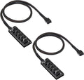 4 Pin PWM Fan Hub Splitter Power Supply Cable 1 to 5 Way PC CPU Cooling Case Fan Power Extension Cable for ATX Computer Case 4-Pin & 3-Pin Cooling Fans 14.8inch 2-Pack J98760