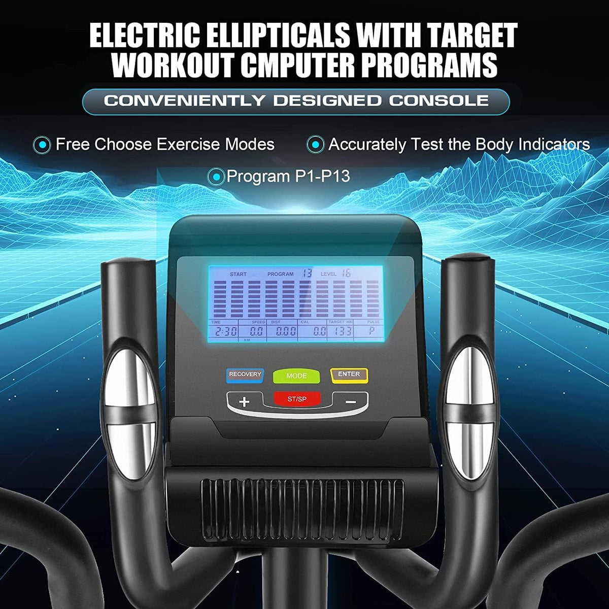 Elliptical Machine with Magnetic Resistance and 390 lbs Weight Capacity A523776