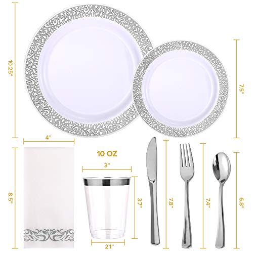 350 Ct Gold Plastic Dinnerware Set L73372