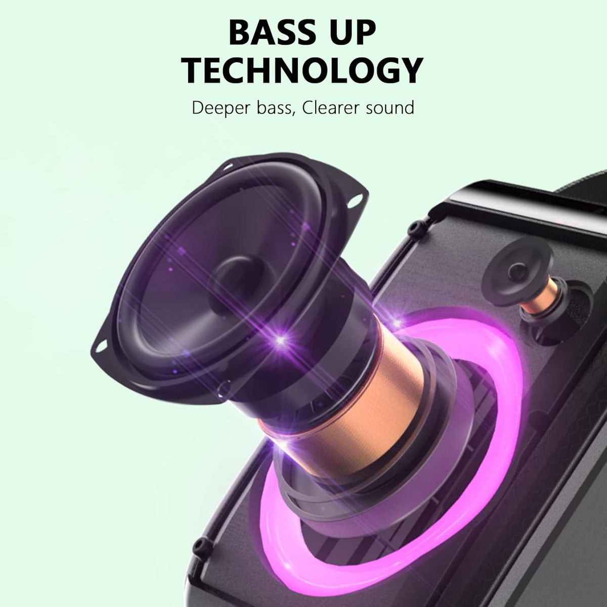 Bluetooth Speaker with Subwoofer Punchy Bass W4446
