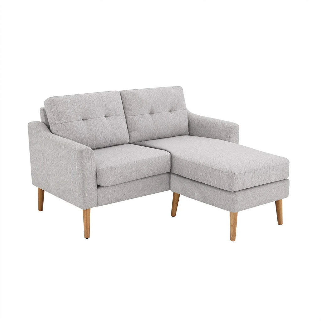 Light Gray Fabric Loveseat with Ottoman P148493