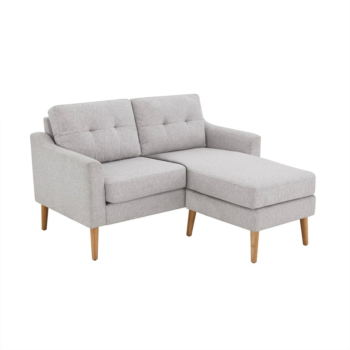 Light Gray Fabric Loveseat with Ottoman P148493