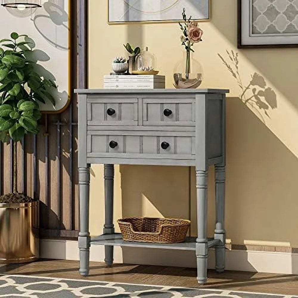 Narrow Console Table with Three Drawers W637435