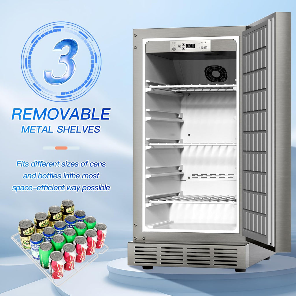 15 Inch Weather Proof Stainless Steel Outdoor Refrigerator E3342