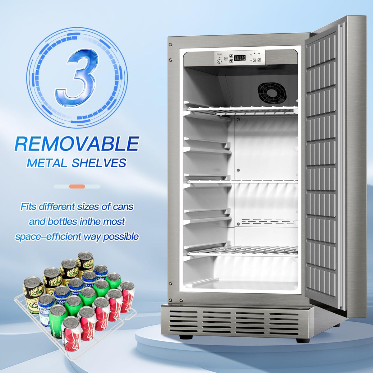 15 Inch Weather Proof Stainless Steel Outdoor Refrigerator E3342