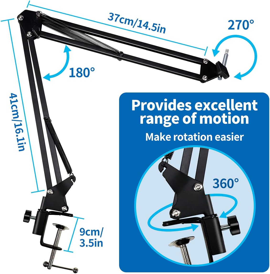 Microphone Isolation Shield Kit with Microphone Arm Boom Stand Absorbent Foam X279736