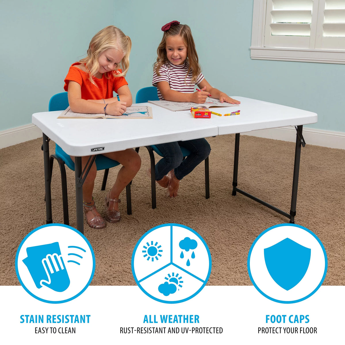 4 ft. Rectangle Fold-in-Half Adjustable Table H936