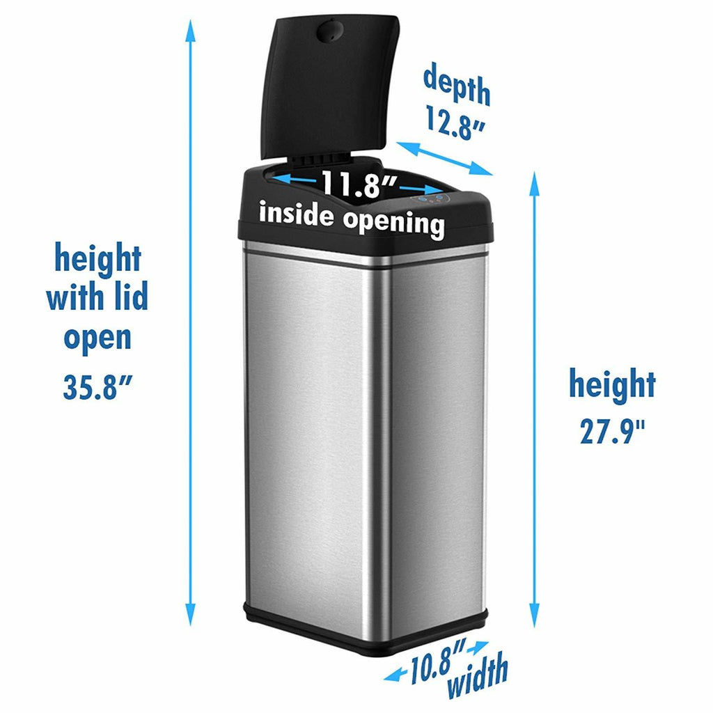 13 Gallon Automatic Sensor Kitchen Trash Can U433136