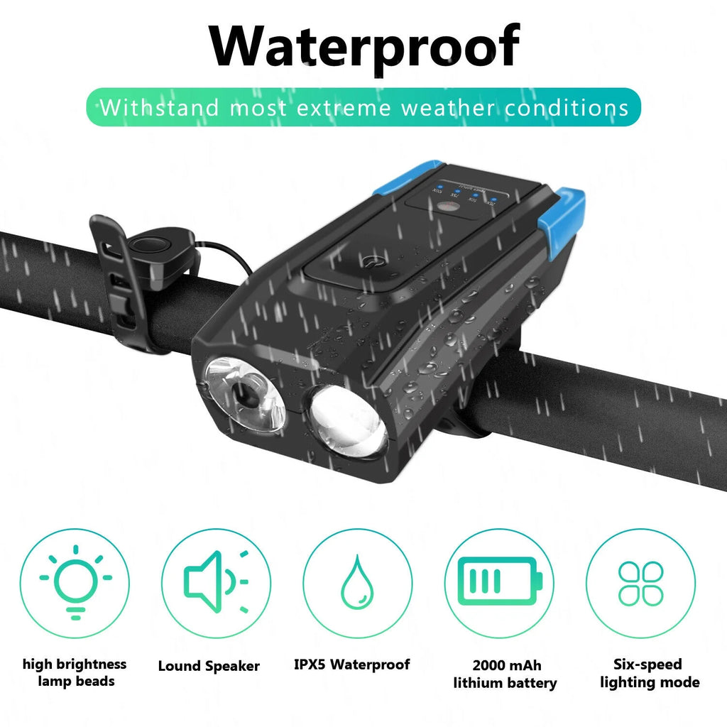 Black+Green Bicycle Front Lamp F4139