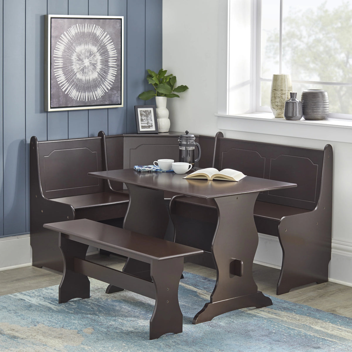 Espresso Corner Dining Nook with Storage B315