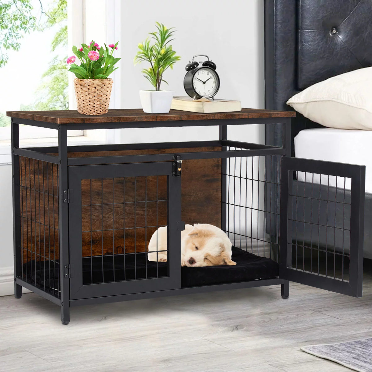 Dog Crate Furniture with Double Doors Z862299
