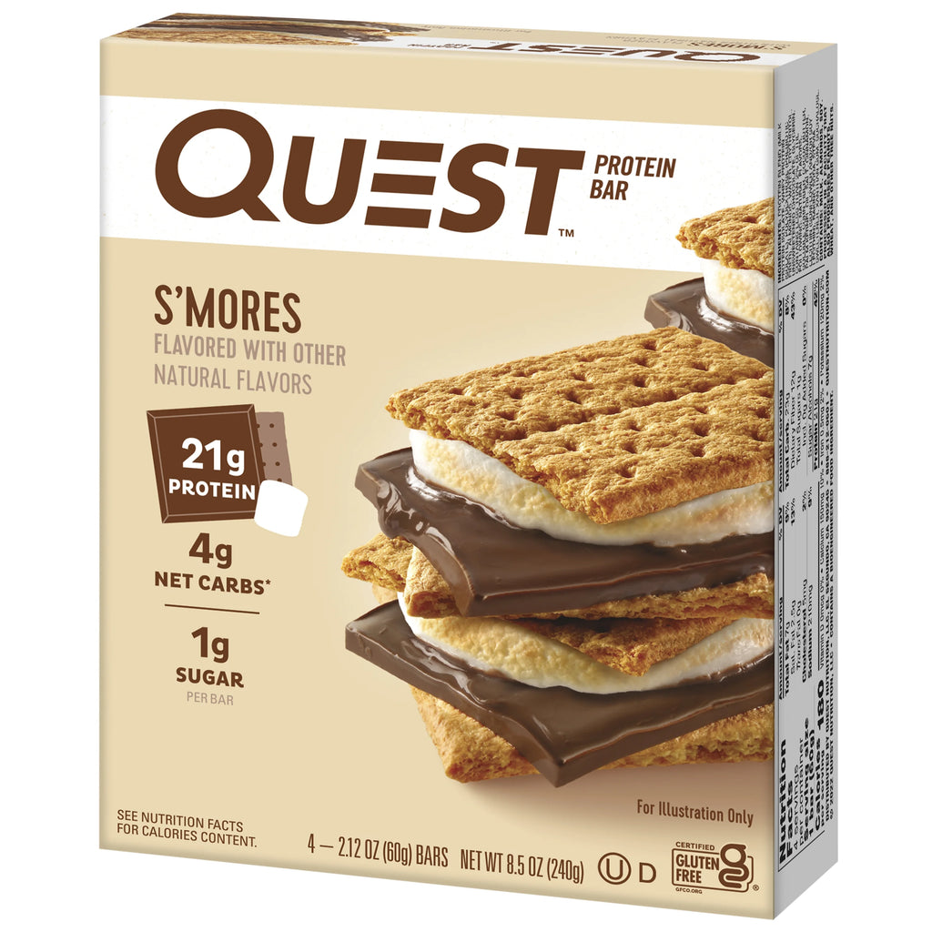 (3 pack) Quest Protein Bar, Smores, 20g Protein, Gluten Free, 4 Ct C5700