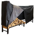 8-Foot Firewood Log Rack and Cover Combo, Black Q295