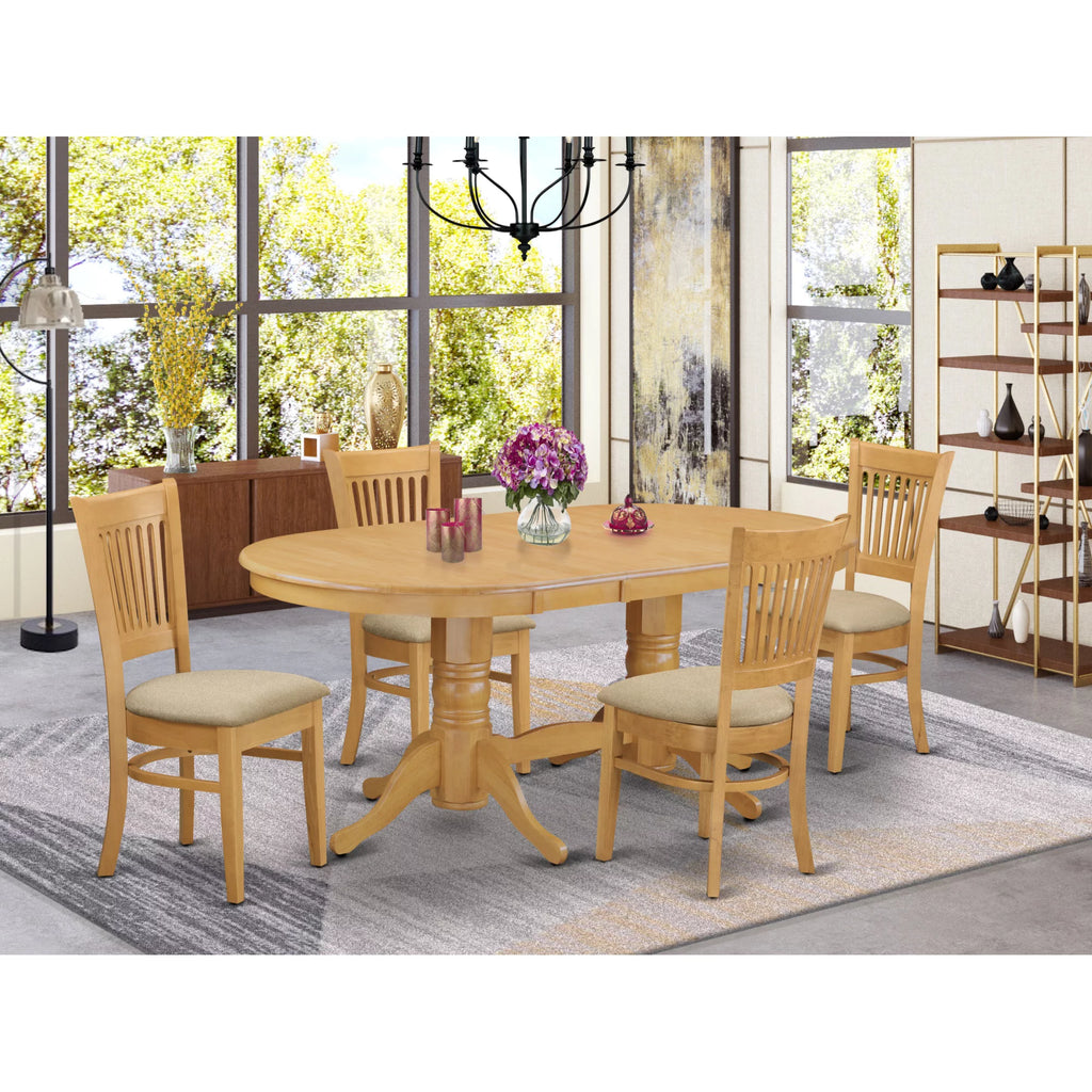 5 Piece Oak Wood Dining Table and Chairs K927098
