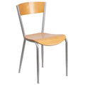 Metal Restaurant Dining Chair in Natural and Silver E64810