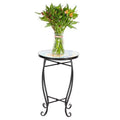Outdoor Ceramic Tile Iron Frame Side Table X378459