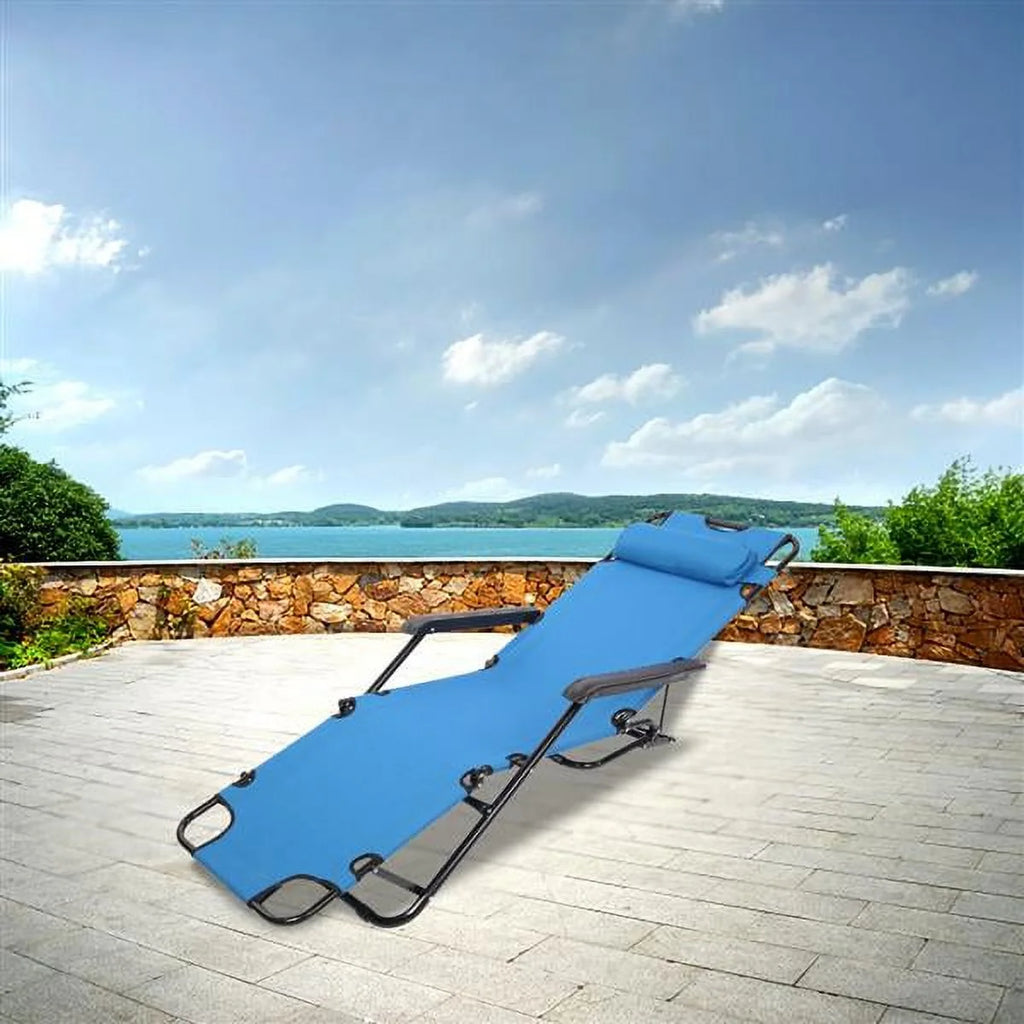 Blue Portable Folding Reclining Chair X388639